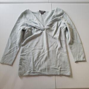 Y2K Ann Taylor Sweater Womens Small Cashmere Pullover Twist Front Long Sleeve
